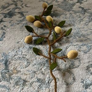 Felt Olive Branch Stem in Yellow and Green - Decorative Home Accent